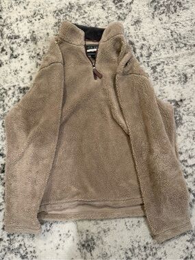 True Grit Tan Sherpa Zip Pullover
